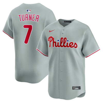 Trea Turner Philadelphia Phillies Grey Road Limited Jersey - All Stitched