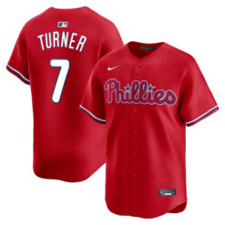 Trea Turner Philadelphia Phillies Red Alternate Limited Jersey - All Stitched