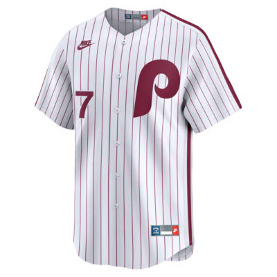 Alternative view of Trea Turner Philadelphia Phillies White Cooperstown Limited Jersey - All Stitched