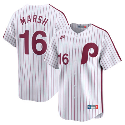 Brandon Marsh Philadelphia Phillies White Cooperstown Limited Jersey - All Stitched