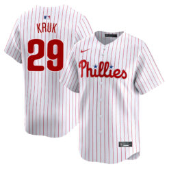 John Kruk Philadelphia Phillies White Home Limited Jersey - All Stitched