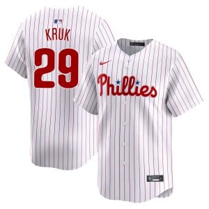 John Kruk Philadelphia Phillies White Home Limited Jersey - All Stitched