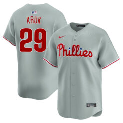 John Kruk Philadelphia Phillies Grey Road Limited Jersey - All Stitched