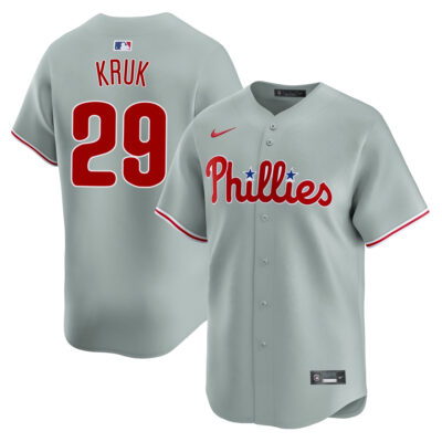 John Kruk Philadelphia Phillies Grey Road Limited Jersey - All Stitched
