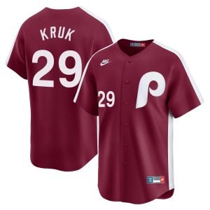 John Kruk Philadelphia Phillies Red Cooperstown Limited Jersey - All Stitched