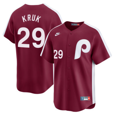 John Kruk Philadelphia Phillies Red Cooperstown Limited Jersey - All Stitched