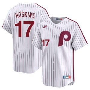 Rhys Hoskins Philadelphia Phillies White Cooperstown Limited Jersey - All Stitched