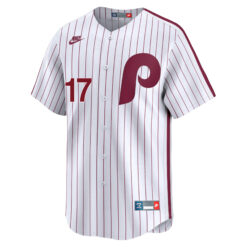 Alternative view of Rhys Hoskins Philadelphia Phillies White Cooperstown Limited Jersey - All Stitched