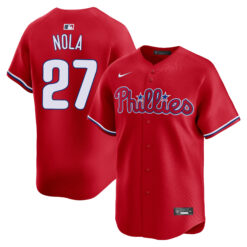 Aaron Nola Philadelphia Phillies Red Alternate Limited Jersey - All Stitched