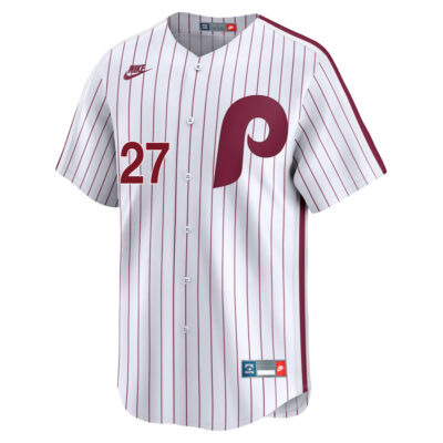 Alternative view of Aaron Nola Philadelphia Phillies White Cooperstown Limited Jersey - All Stitched