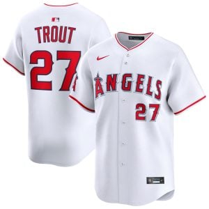 Mike Trout Los Angeles Angels White Home Limited Jersey - All Stitched