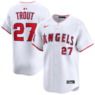 Mike Trout Los Angeles Angels White Home Limited Jersey - All Stitched
