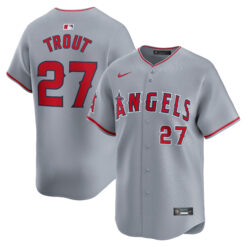 Mike Trout Los Angeles Angels Grey Road Limited Jersey - All Stitched