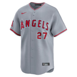 Alternative view of Mike Trout Los Angeles Angels Grey Road Limited Jersey - All Stitched
