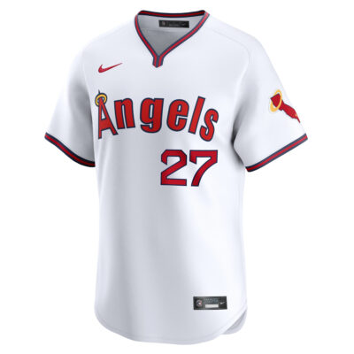 Alternative view of Mike Trout Los Angeles Angels White Alternate Limited Jersey - All Stitched