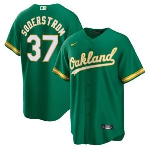 Tyler Soderstrom Oakland Athletics Green Alternate Jersey - All Stitched