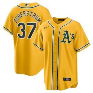 Tyler Soderstrom Oakland Athletics Gold Alternate Jersey - All Stitched