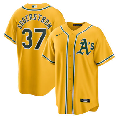 Tyler Soderstrom Oakland Athletics Gold Alternate Jersey - All Stitched