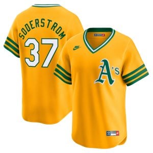 Tyler Soderstrom Oakland Athletics Gold Cooperstown Collection Jersey - All Stitched
