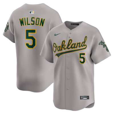Jacob Wilson Oakland Athletics Grey Road Limited Jersey - All Stitched