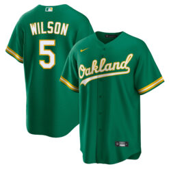 Jacob Wilson Oakland Athletics Green Alternate Jersey - All Stitched