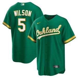 Jacob Wilson Oakland Athletics Green Alternate Jersey - All Stitched