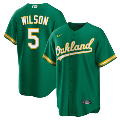 Jacob Wilson Oakland Athletics Green Alternate Jersey - All Stitched