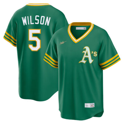 Jacob Wilson Oakland Athletics Green Cooperstown Collection Jersey - All Stitched