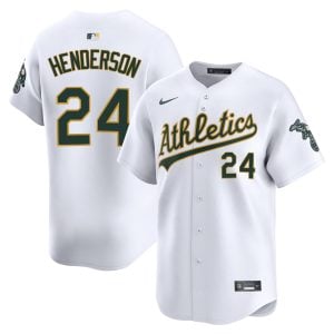 Rickey Henderson Oakland Athletics White Home Limited Jersey - All Stitched