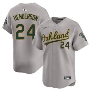 Rickey Henderson Oakland Athletics Grey Road Limited Jersey - All Stitched