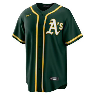 Alternative view of Rickey Henderson Oakland Athletics Green Alternate Jersey - All Stitched