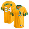 Rickey Henderson Oakland Athletics Gold Cooperstown Collection Jersey - All Stitched