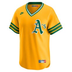 Alternative view of Rickey Henderson Oakland Athletics Gold Cooperstown Collection Jersey - All Stitched