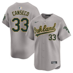 Jose Canseco Oakland Athletics Grey Road Limited Jersey - All Stitched