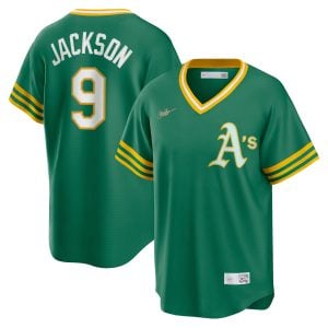 Reggie Jackson Oakland Athletics Green Cooperstown Collection Jersey - All Stitched