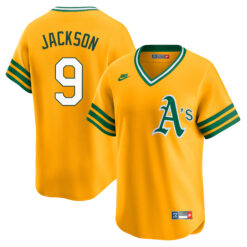 Reggie Jackson Oakland Athletics Gold Cooperstown Collection Jersey - All Stitched