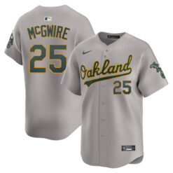 Mark McGwire Oakland Athletics Grey Road Limited Jersey - All Stitched