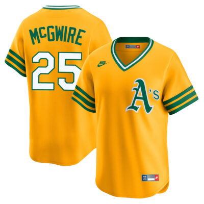 Mark McGwire Oakland Athletics Gold Cooperstown Collection Jersey - All Stitched