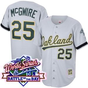 Mark McGwire Oakland Athletics Grey Throwback Jersey - All Stitched
