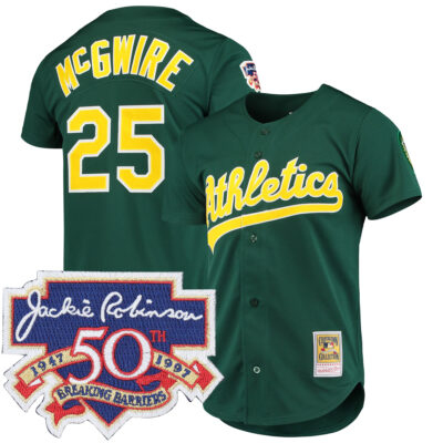 Mark McGwire Oakland Athletics Green Throwback Jersey - All Stitched