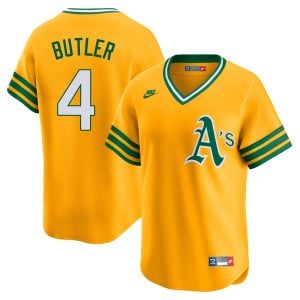 Lawrence Butler Oakland Athletics Gold Cooperstown Collection Jersey - All Stitched