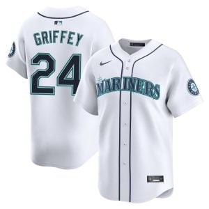 Ken Griffey Jr Seattle Mariners White Home Limited Jersey - All Stitched