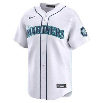 Alternative view of Ken Griffey Jr Seattle Mariners White Home Limited Jersey - All Stitched