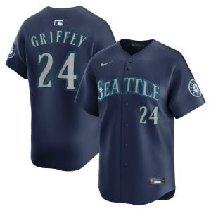 Ken Griffey Jr Seattle Mariners Navy Road Limited Jersey - All Stitched