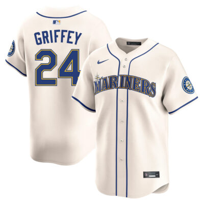 Ken Griffey Jr Seattle Mariners Cream Alternate Jersey - All Stitched