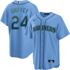 Ken Griffey Jr Seattle Mariners Light Blue Alternate Jersey - All Stitched