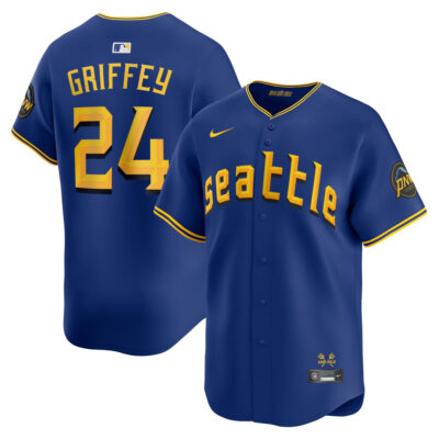 Ken Griffey Jr Seattle Mariners Royal Blue City Connect Limited Jersey - All Stitched