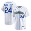 Ken Griffey Jr Seattle Mariners White Cooperstown Collection Jersey - All Stitched