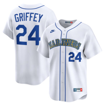 Ken Griffey Jr Seattle Mariners White Cooperstown Collection Jersey - All Stitched