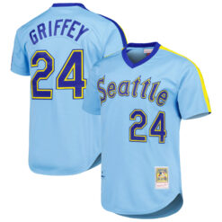 Ken Griffey Jr Seattle Mariners Light Blue Cooperstown Collection Jersey - All Stitched